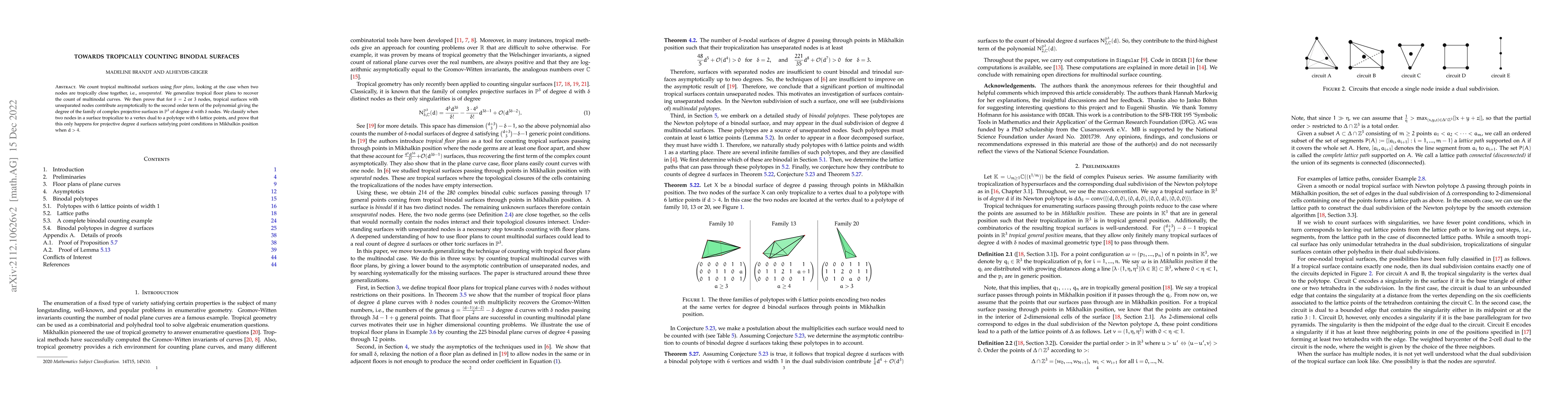 Thumbnail for Towards tropically counting binodal surfaces