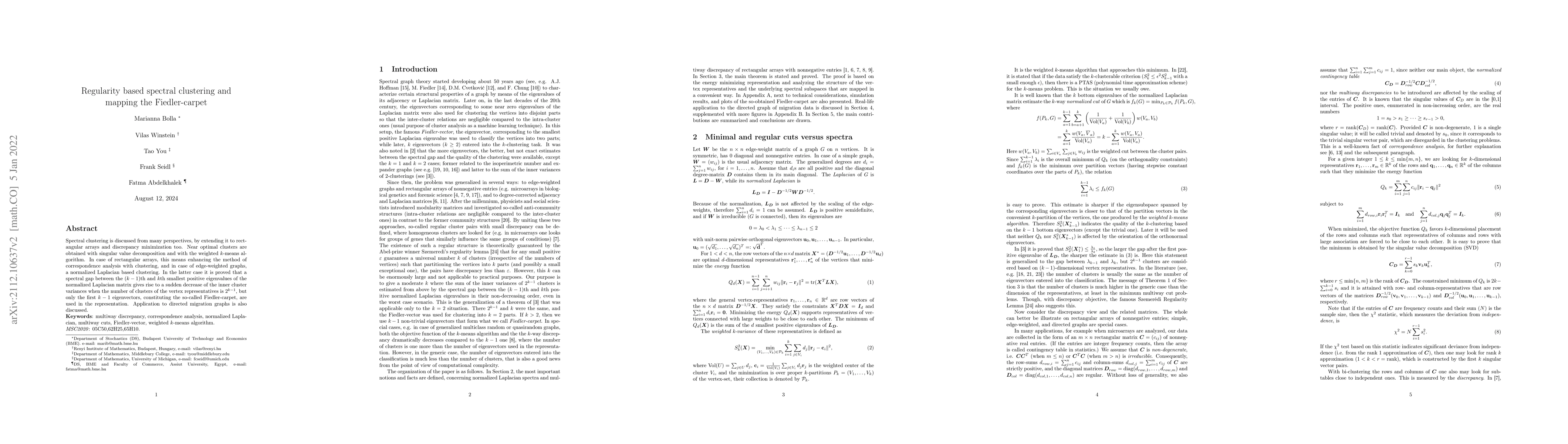 Thumbnail for Regularity based spectral clustering and mapping the Fiedler-carpet