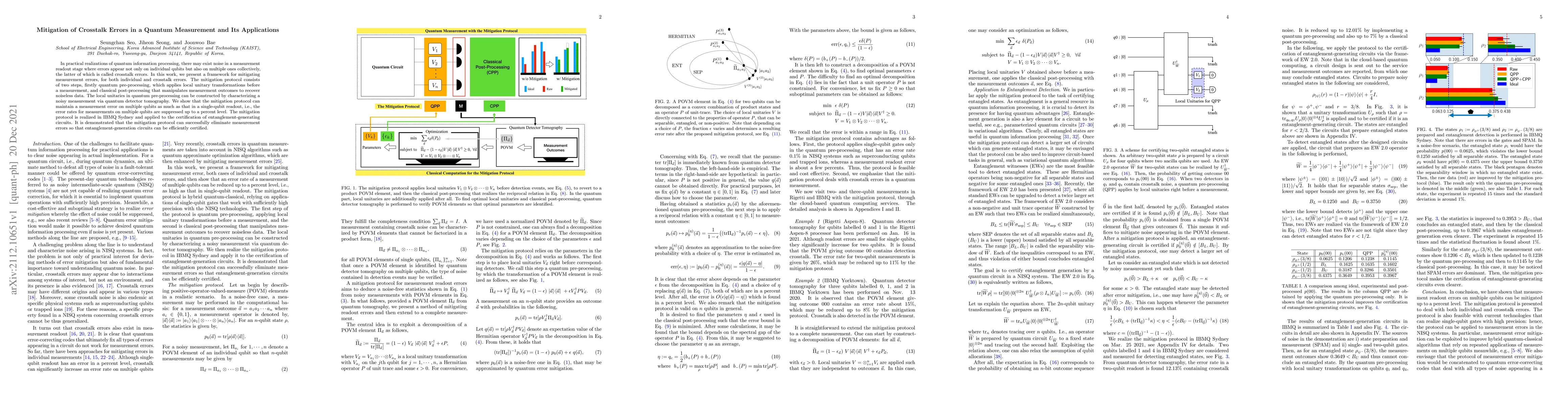 Thumbnail for Mitigation of Crosstalk Errors in a Quantum Measurement and Its
  Applications