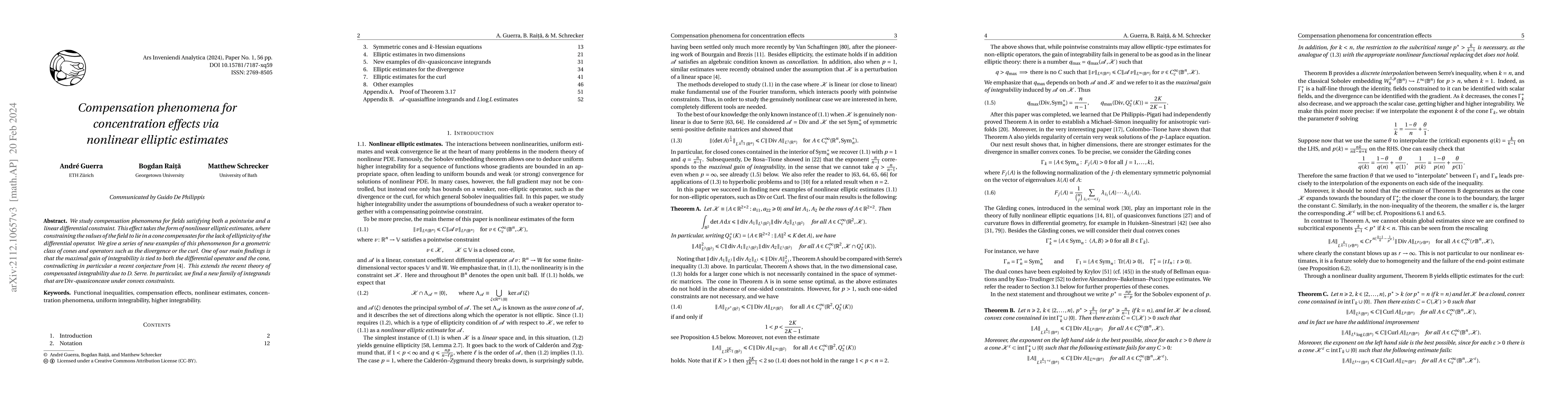 Thumbnail for Compensation phenomena for concentration effects via nonlinear elliptic
  estimates