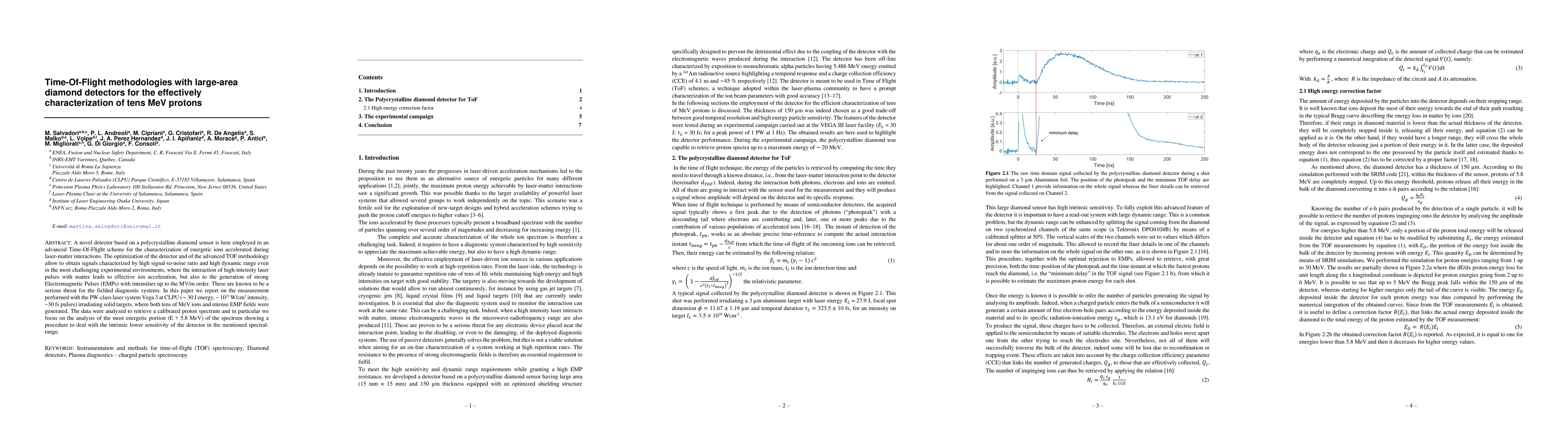 Thumbnail for Time-Of-Flight methodologies with large-area diamond detectors for the
  effectively characterization of tens of MeV protons