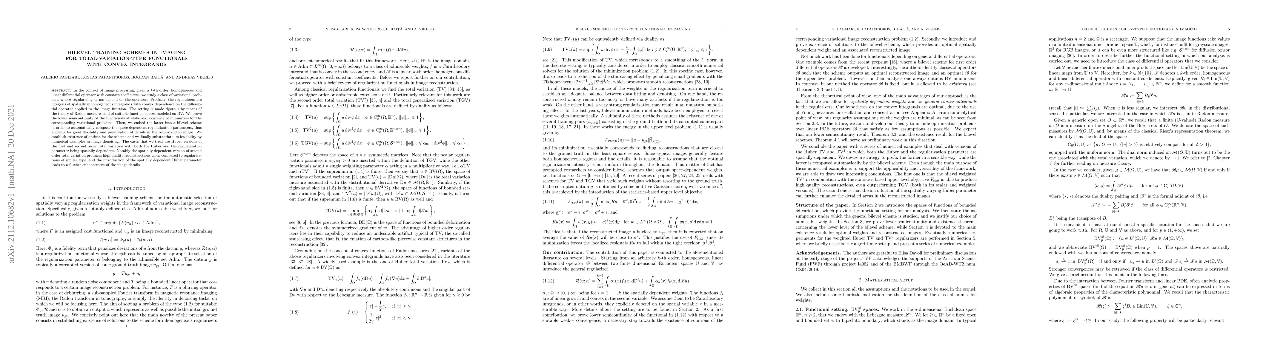 Thumbnail for Bilevel training schemes in imaging for total-variation-type functionals
  with convex integrands