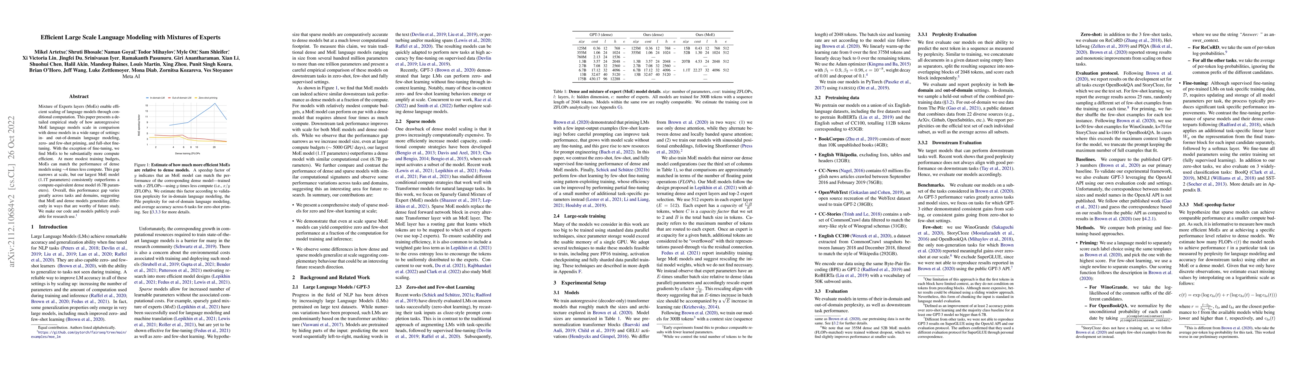 Thumbnail for Efficient Large Scale Language Modeling with Mixtures of Experts