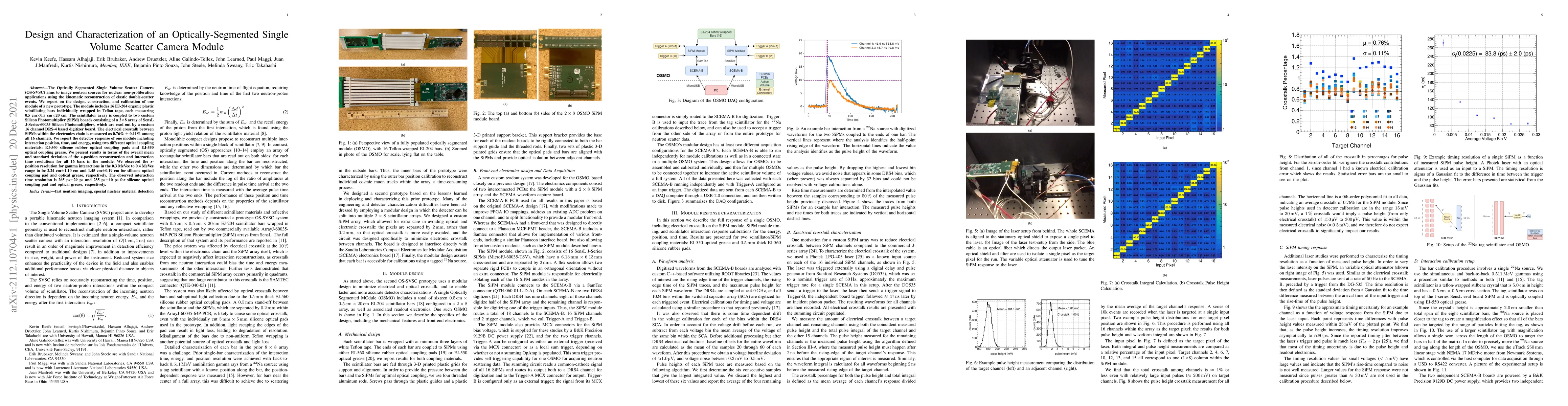 Thumbnail for Design and Characterization of an Optically-Segmented Single Volume
  Scatter Camera Module