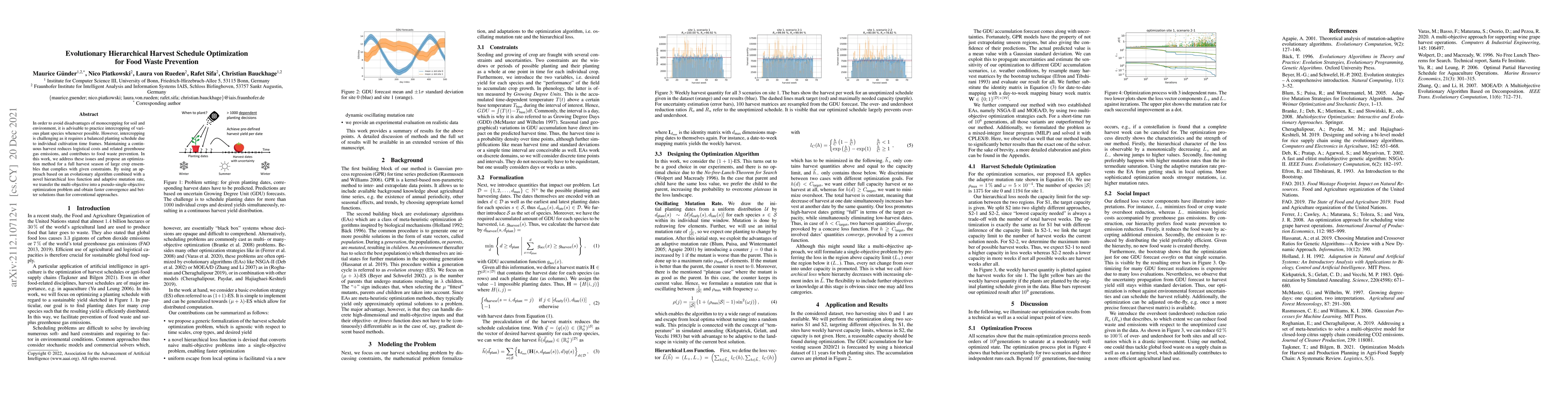 Thumbnail for Evolutionary Hierarchical Harvest Schedule Optimization for Food Waste
  Prevention