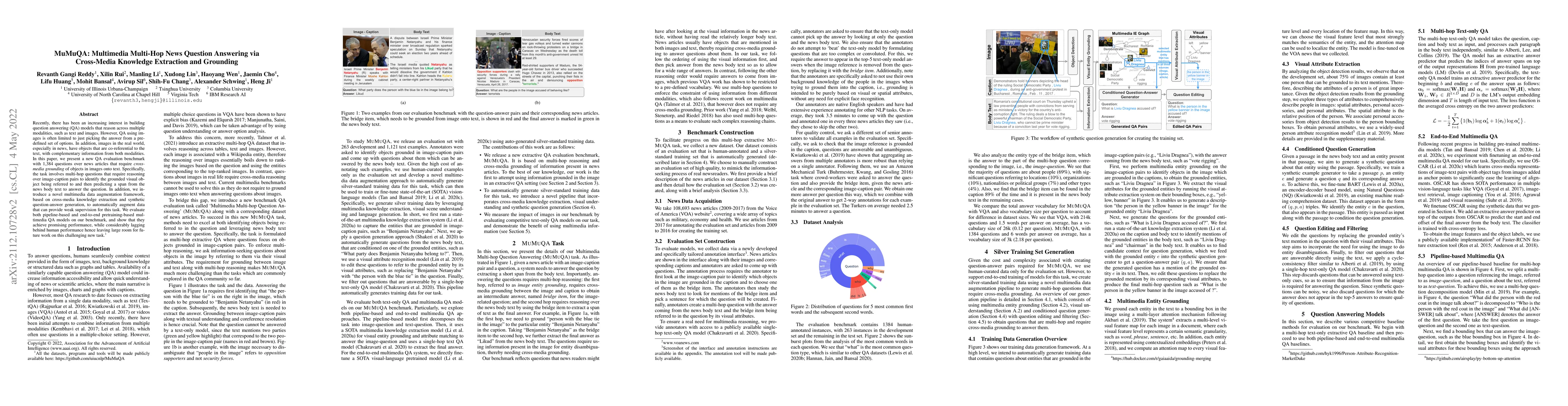 Thumbnail for MuMuQA: Multimedia Multi-Hop News Question Answering via Cross-Media
  Knowledge Extraction and Grounding