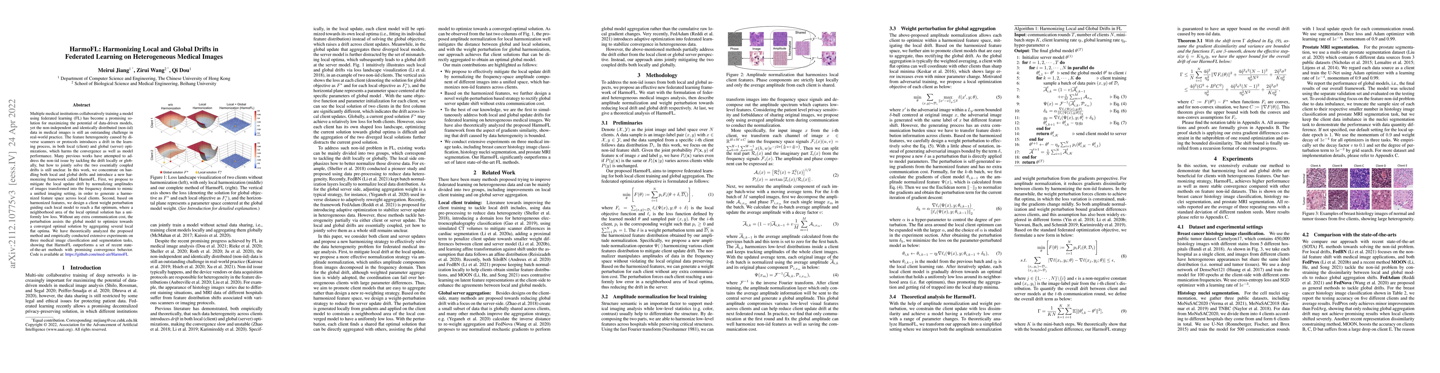 Thumbnail for HarmoFL: Harmonizing Local and Global Drifts in Federated Learning on
  Heterogeneous Medical Images