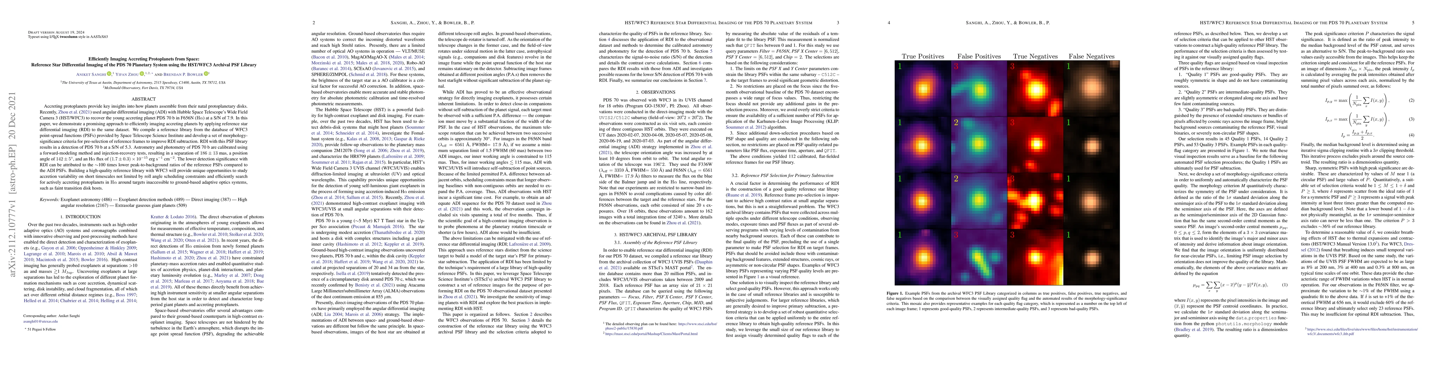 Thumbnail for Efficiently Imaging Accreting Protoplanets from Space: Reference Star
  Differential Imaging of the PDS 70 Planetary System using the HST/WFC3
  Archival PSF Library