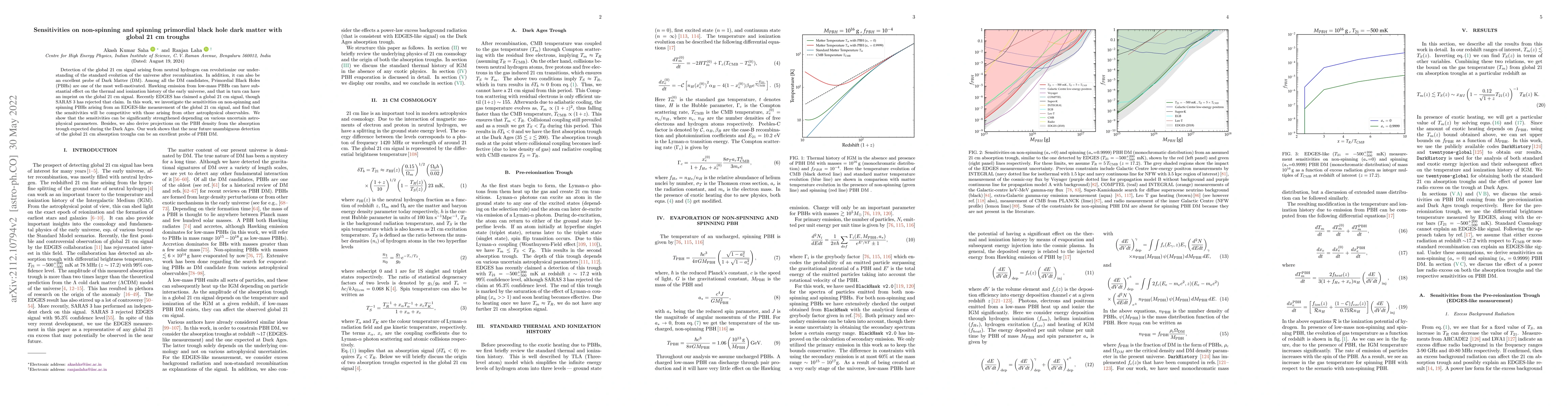 Thumbnail for Sensitivities on non-spinning and spinning primordial black hole dark
  matter with global 21 cm troughs