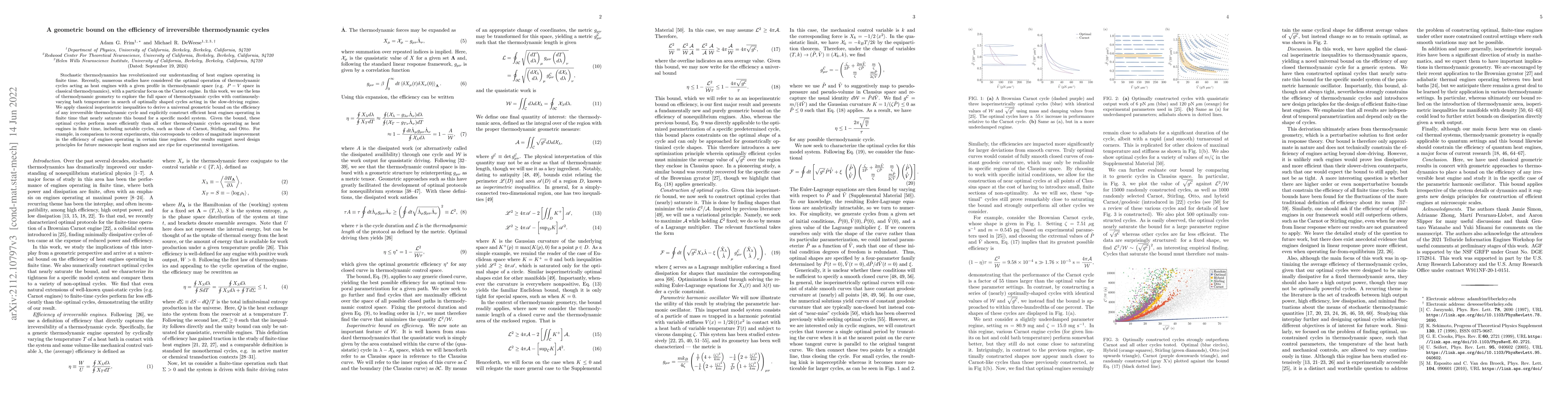 Thumbnail for A geometric bound on the efficiency of irreversible thermodynamic cycles