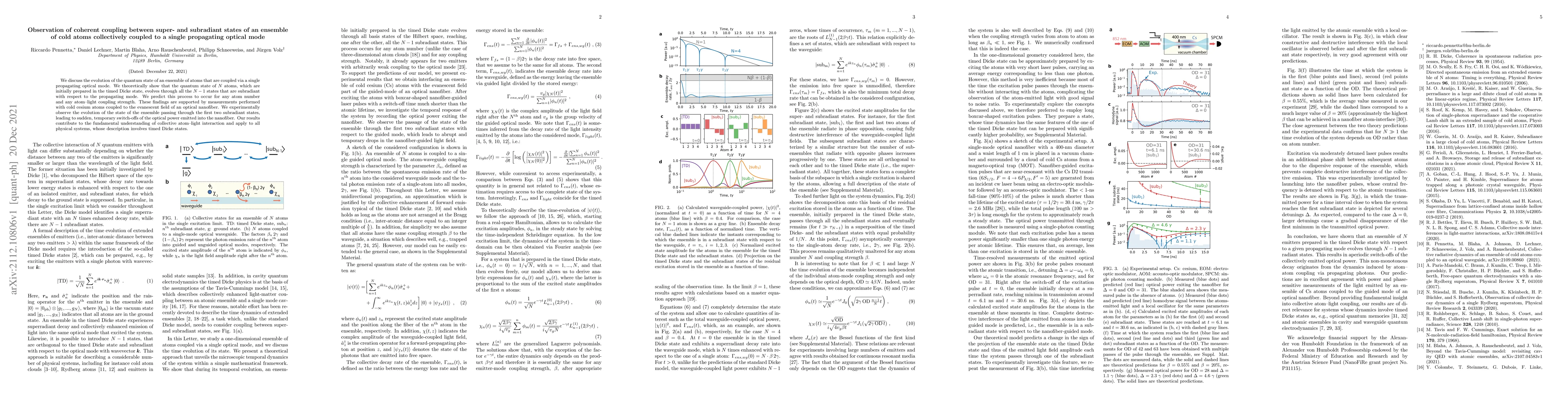 Thumbnail for Observation of coherent coupling between super- and subradiant states of
  an ensemble of cold atoms collectively coupled to a single propagating
  optical mode