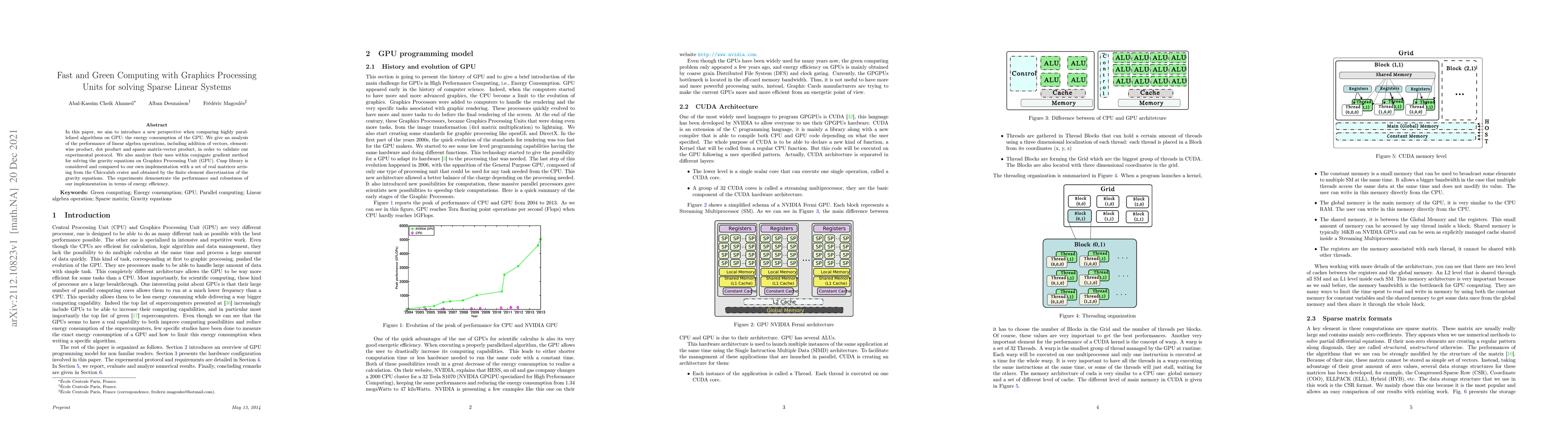 Thumbnail for Fast and Green Computing with Graphics Processing Units for solving
  Sparse Linear Systems