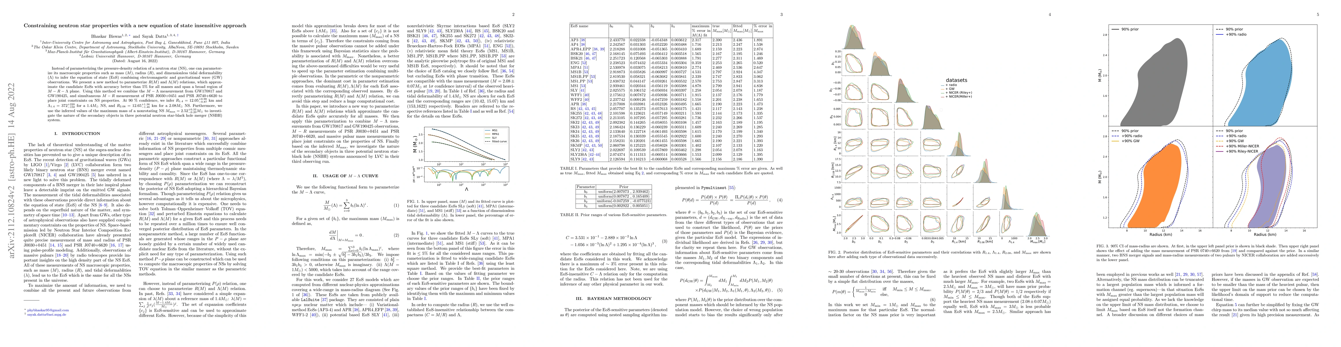 Thumbnail for Constraining neutron star properties with a new equation of state
  insensitive approach