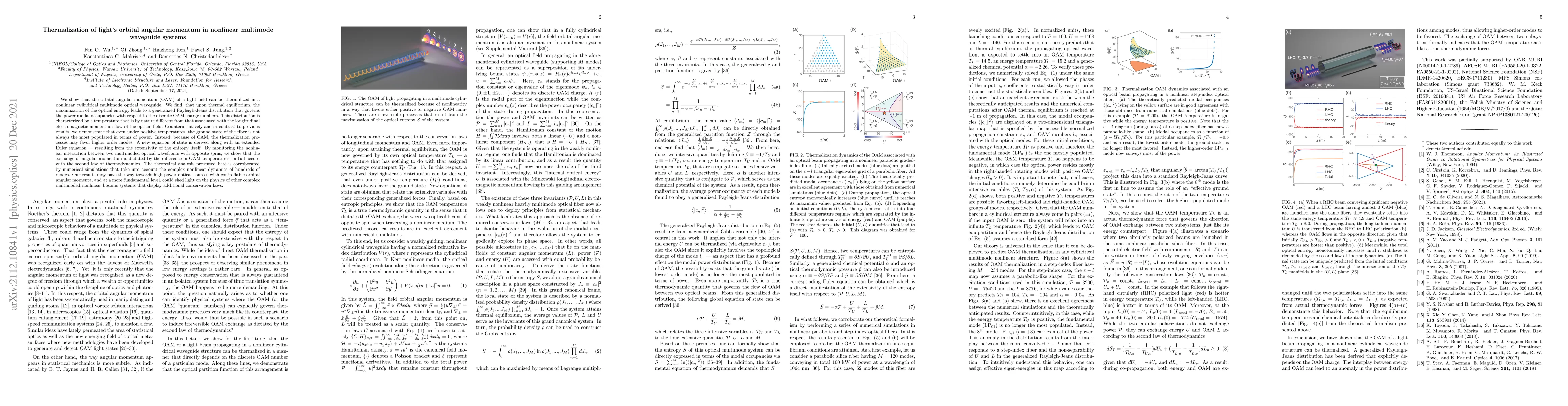 Thumbnail for Thermalization of light's orbital angular momentum in nonlinear
  multimode waveguide systems