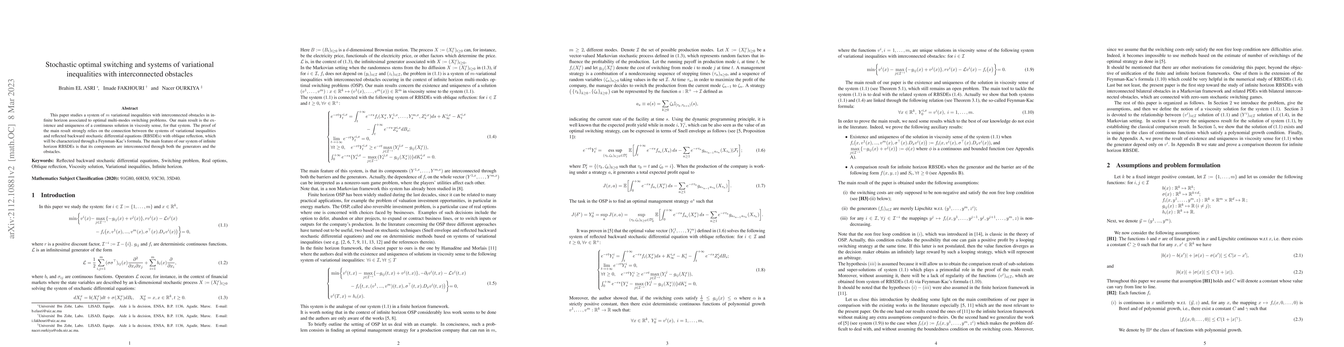 Thumbnail for Stochastic optimal switching and systems of variational inequalities
  with interconnected obstacles
