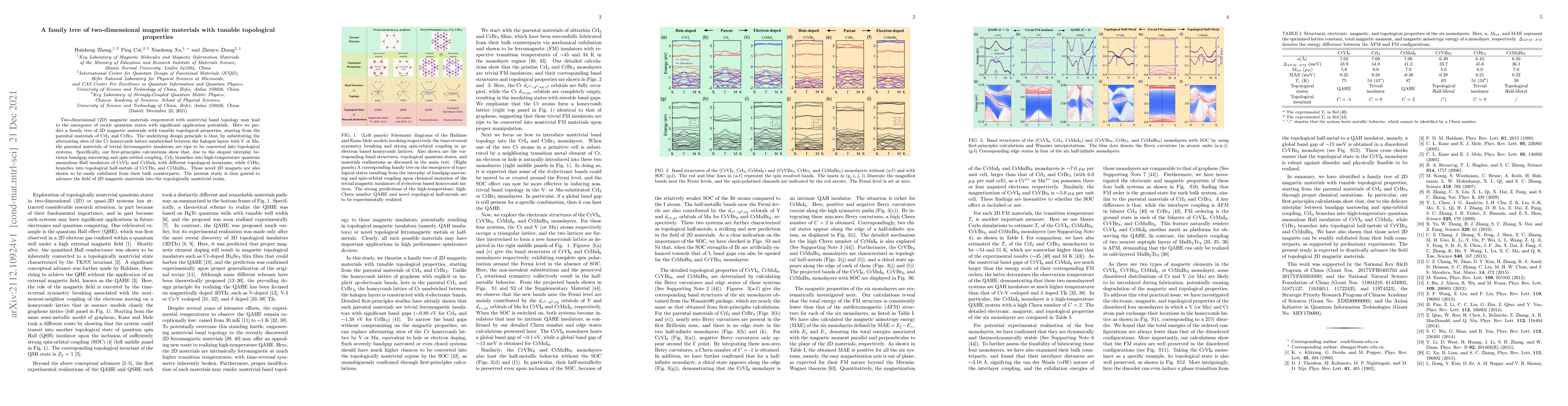 Thumbnail for A family tree of two-dimensional magnetic materials with tunable
  topological properties