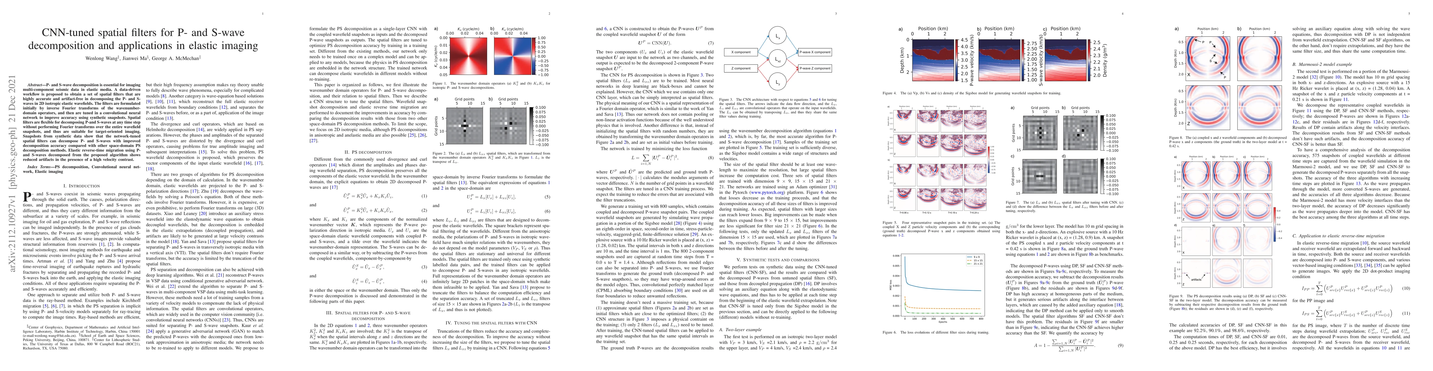 Thumbnail for CNN-tuned spatial filters for P- and S-wave decomposition and
  applications in elastic imaging