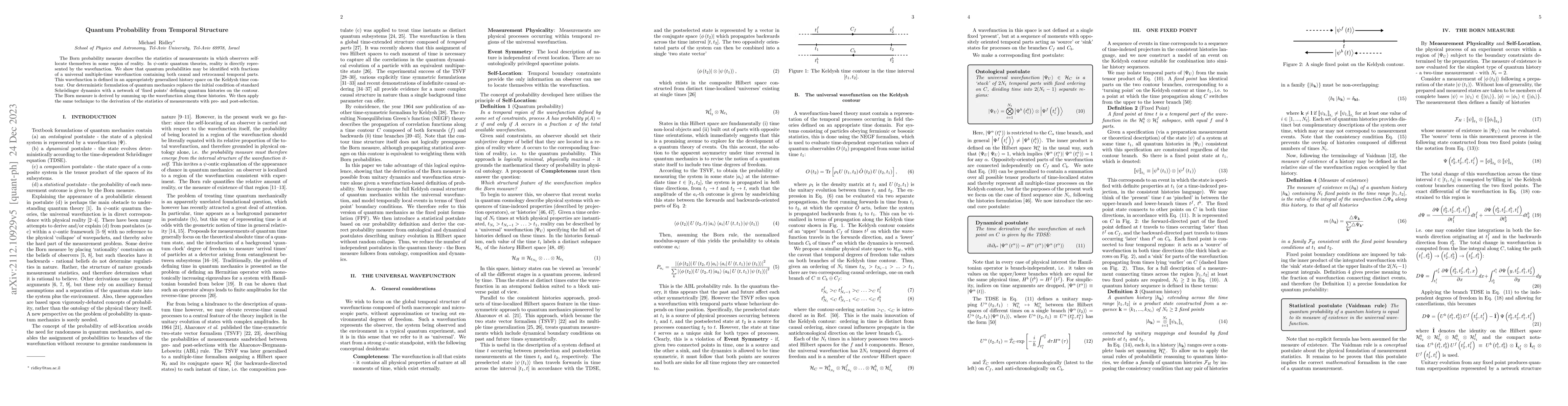 Thumbnail for Quantum probability from temporal structure