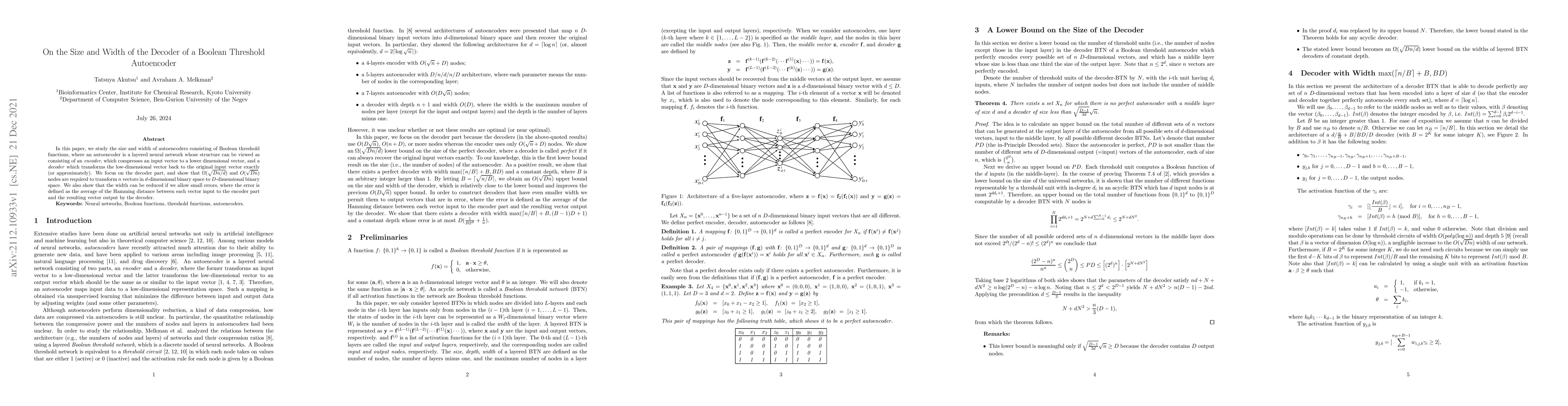 Thumbnail for On the Size and Width of the Decoder of a Boolean Threshold Autoencoder