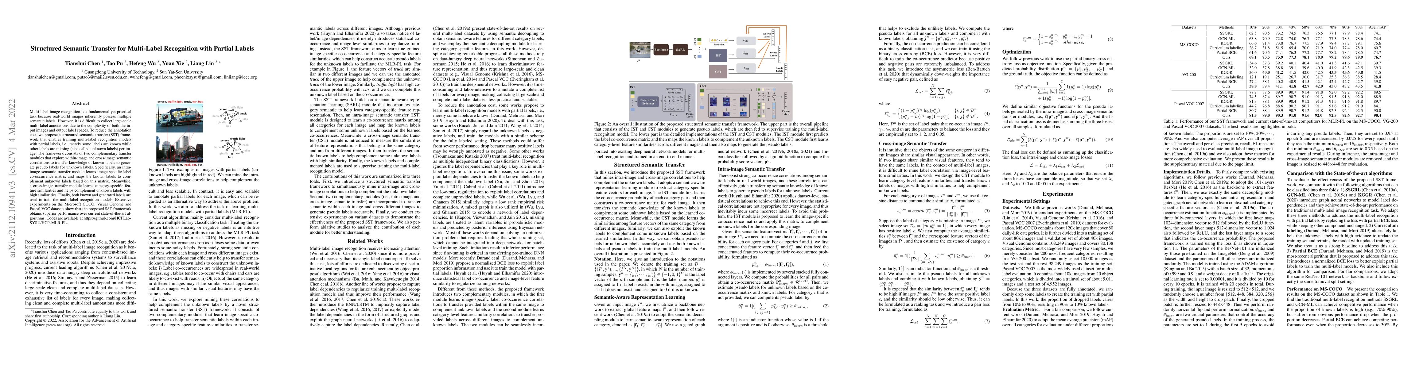 Thumbnail for Structured Semantic Transfer for Multi-Label Recognition with Partial
  Labels