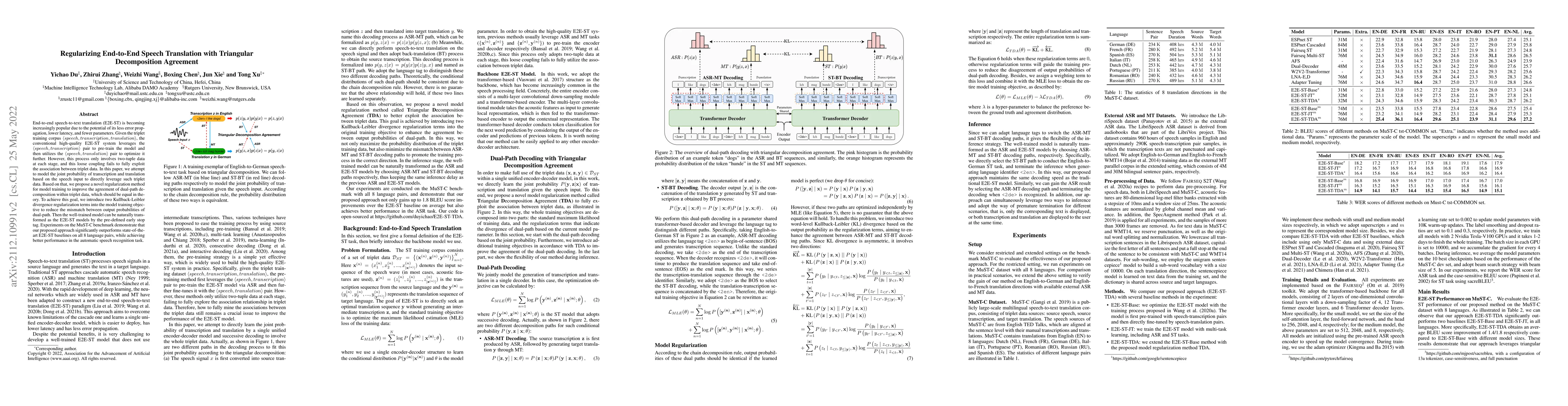 Thumbnail for Regularizing End-to-End Speech Translation with Triangular Decomposition
  Agreement