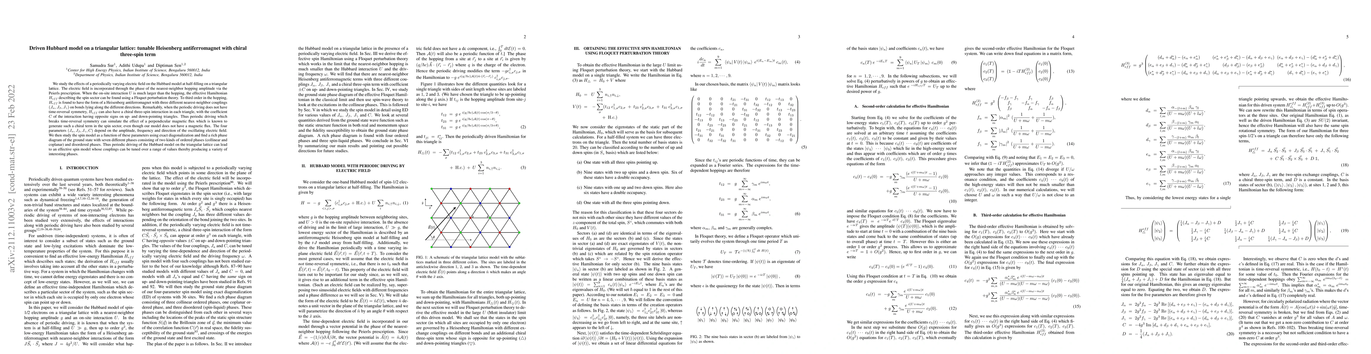 Thumbnail for Driven Hubbard model on a triangular lattice: tunable Heisenberg
  antiferromagnet with three-spin chiral term