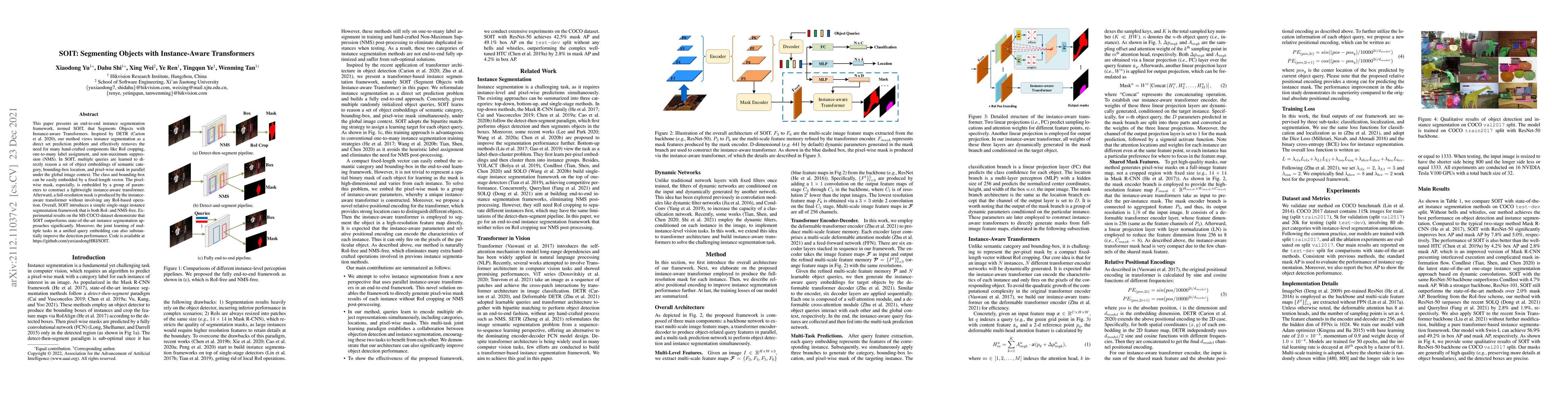 Thumbnail for SOIT: Segmenting Objects with Instance-Aware Transformers