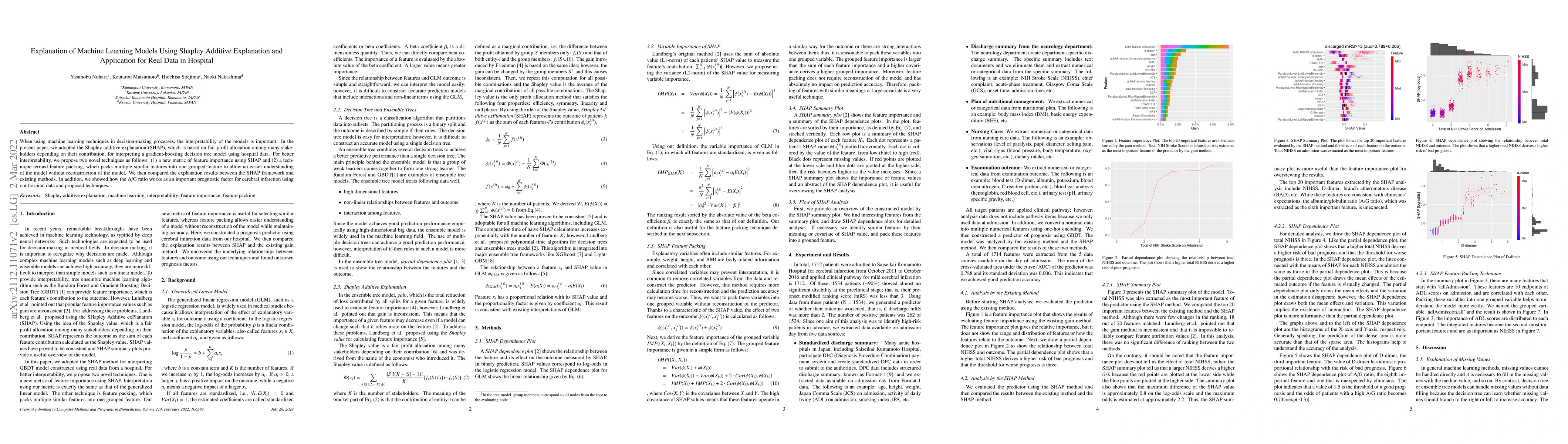 Thumbnail for Explanation of Machine Learning Models Using Shapley Additive
  Explanation and Application for Real Data in Hospital