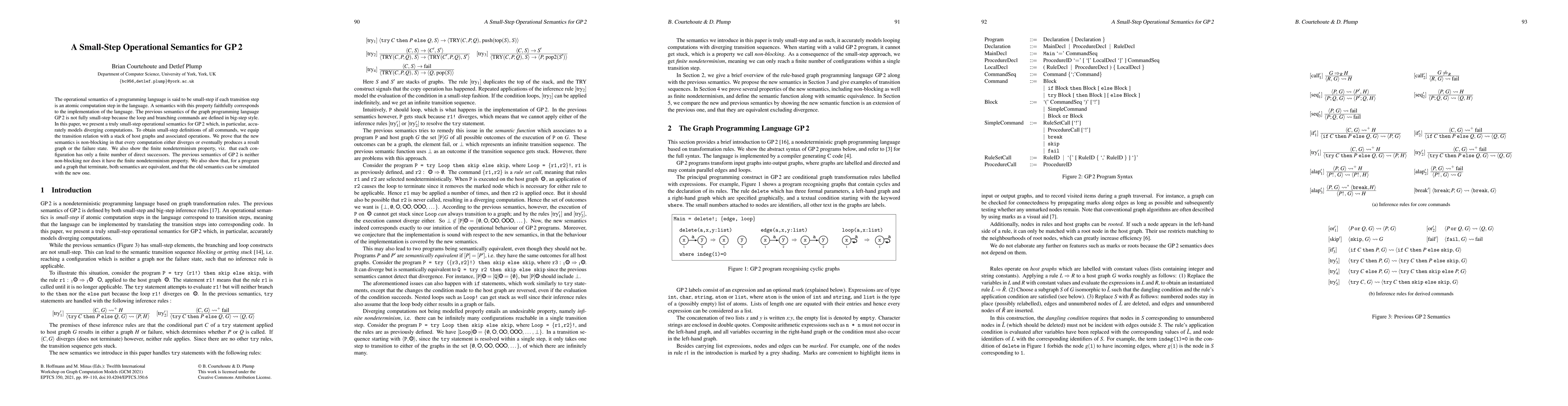 Thumbnail for A Small-Step Operational Semantics for GP 2