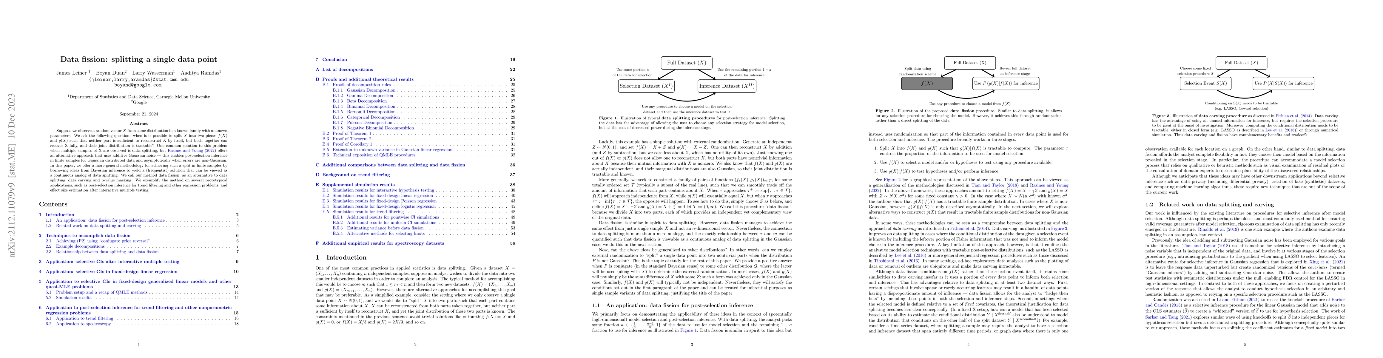 Thumbnail for Data fission: splitting a single data point