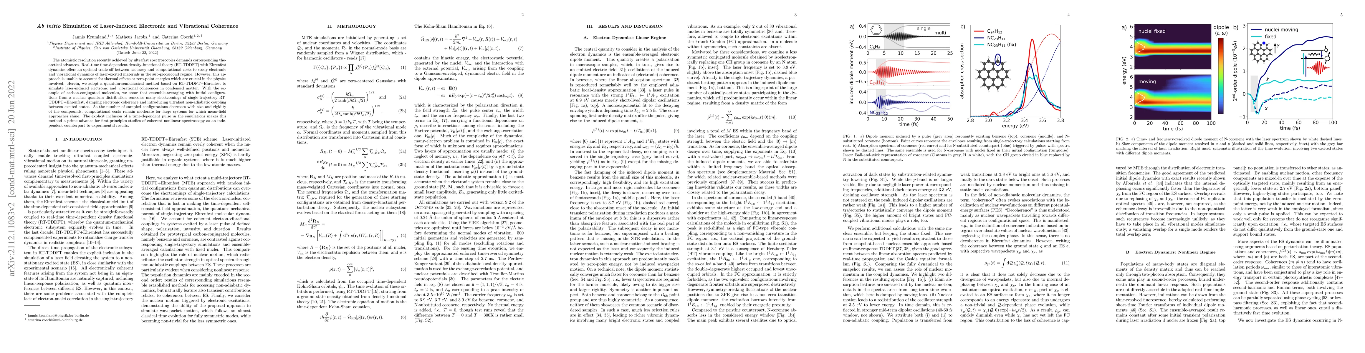 Thumbnail for Ab initio simulation of laser-induced electronic and vibrational
  coherence