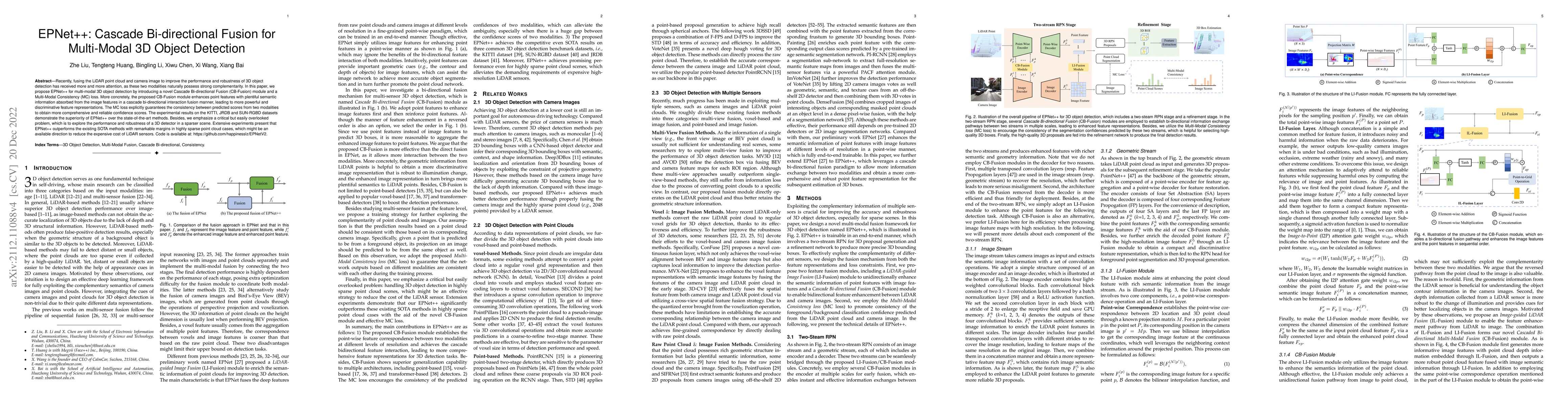 Thumbnail for EPNet++: Cascade Bi-directional Fusion for Multi-Modal 3D Object
  Detection