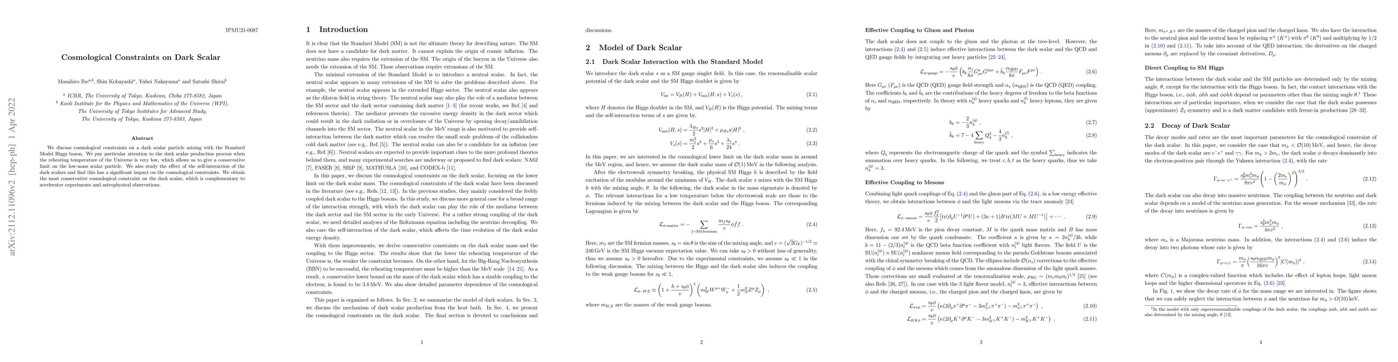 Thumbnail for Cosmological Constraints on Dark Scalar