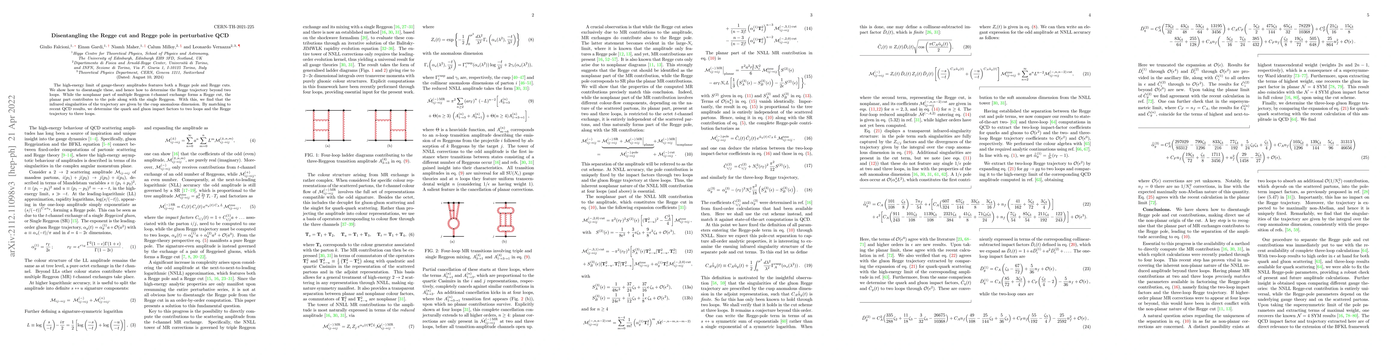 Thumbnail for Disentangling the Regge cut and Regge pole in perturbative QCD
