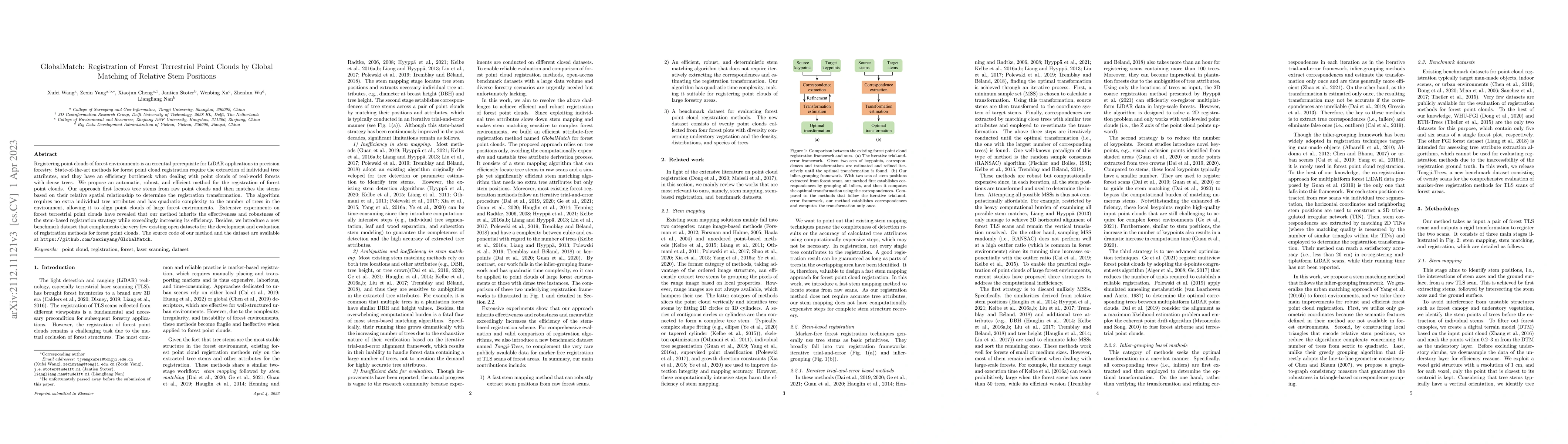 Thumbnail for GlobalMatch: Registration of Forest Terrestrial Point Clouds by Global
  Matching of Relative Stem Positions