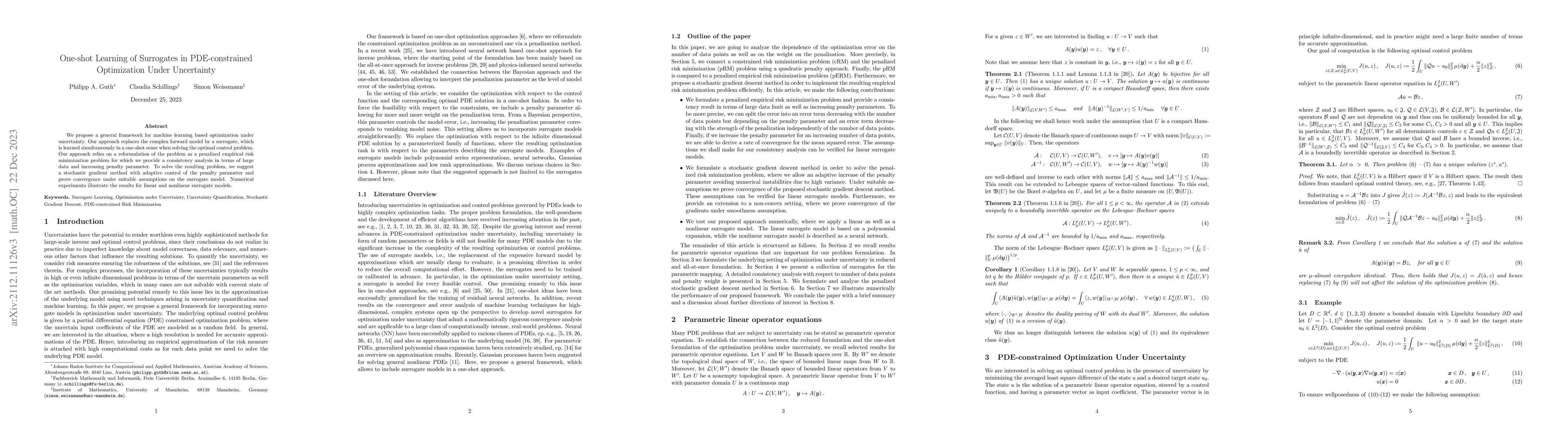Thumbnail for One-shot Learning of Surrogates in PDE-constrained Optimization Under
  Uncertainty