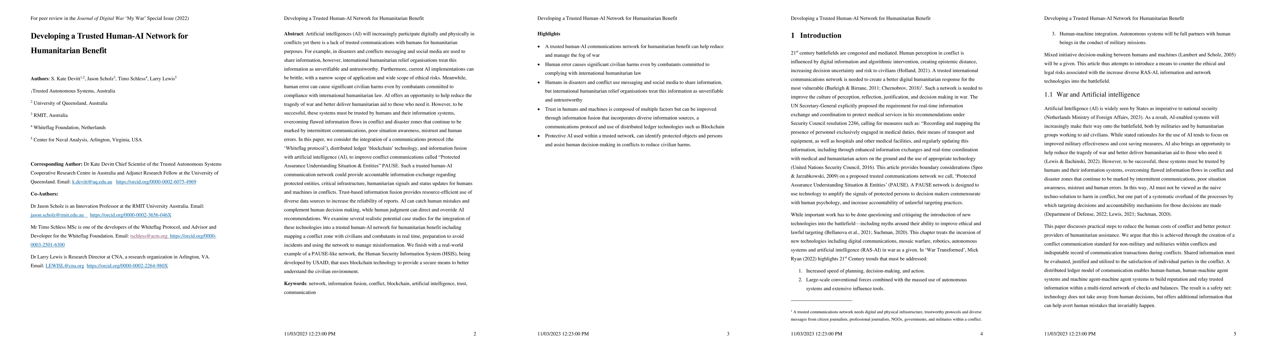 Thumbnail for Developing a Trusted Human-AI Network for Humanitarian Benefit