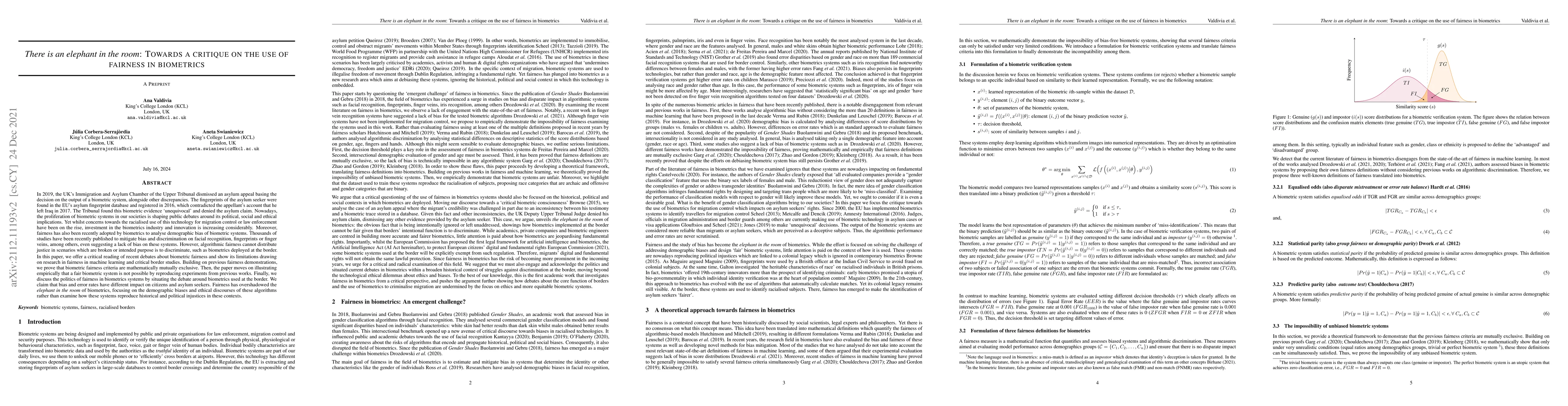 Thumbnail for There is an elephant in the room: Towards a critique on the use of
  fairness in biometrics