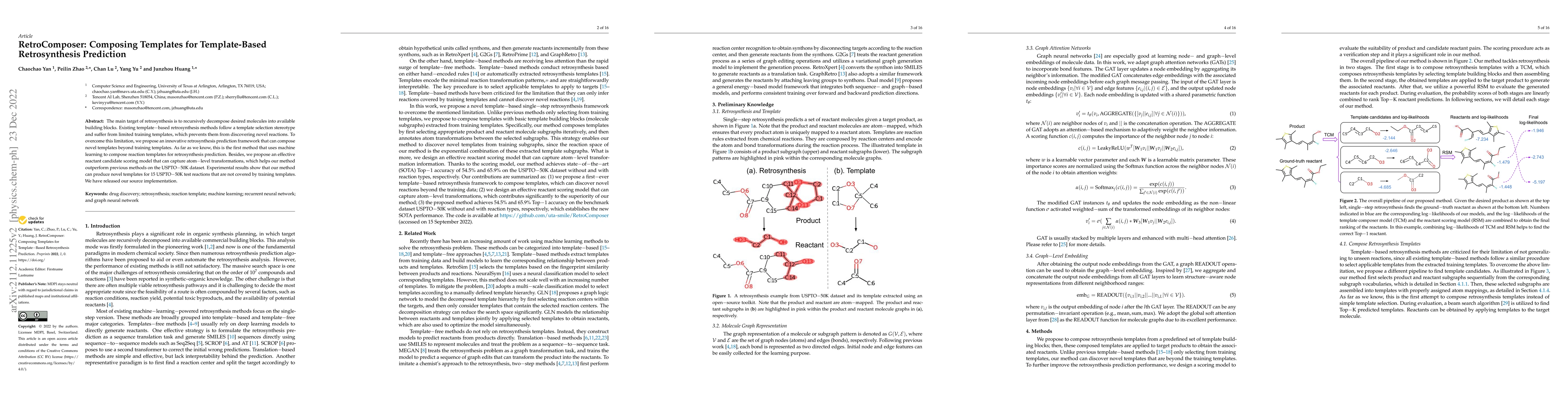 Thumbnail for RetroComposer: Composing Templates for Template-Based Retrosynthesis
  Prediction