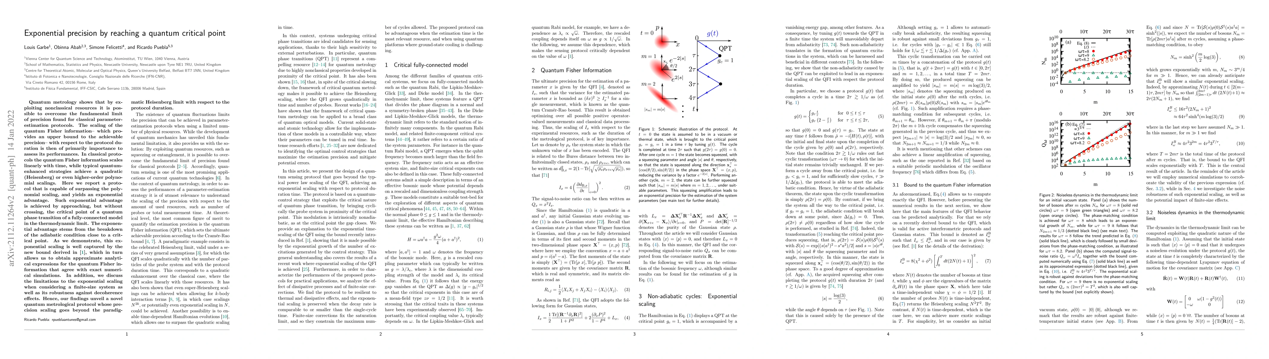 Thumbnail for Exponential precision by reaching a quantum critical point