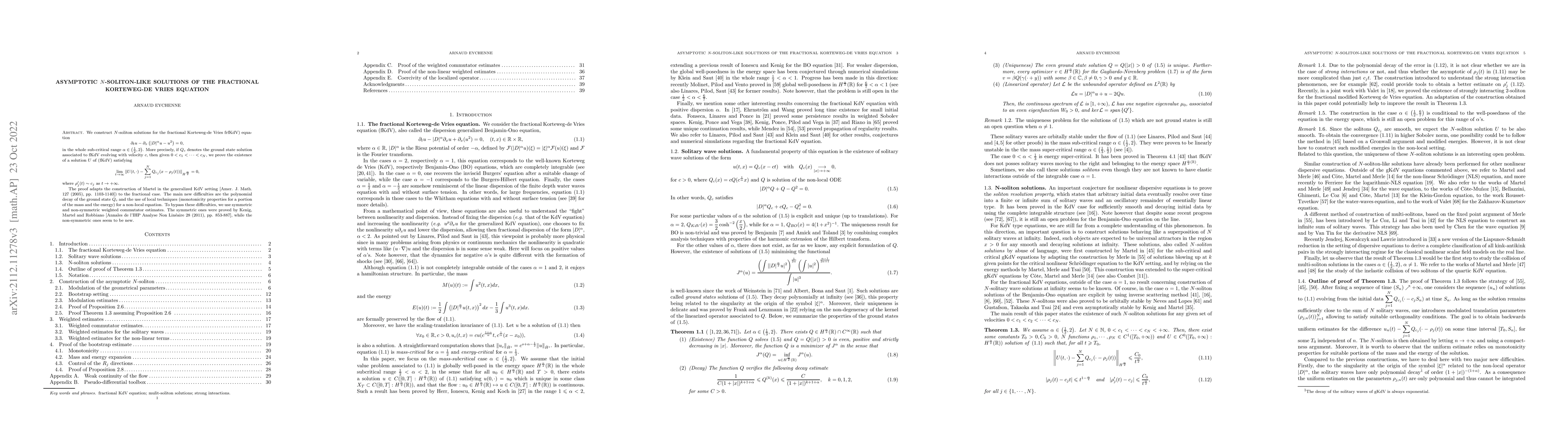 Thumbnail for Asymptotic $N$-soliton-like solutions of the fractional Korteweg-de
  Vries equation