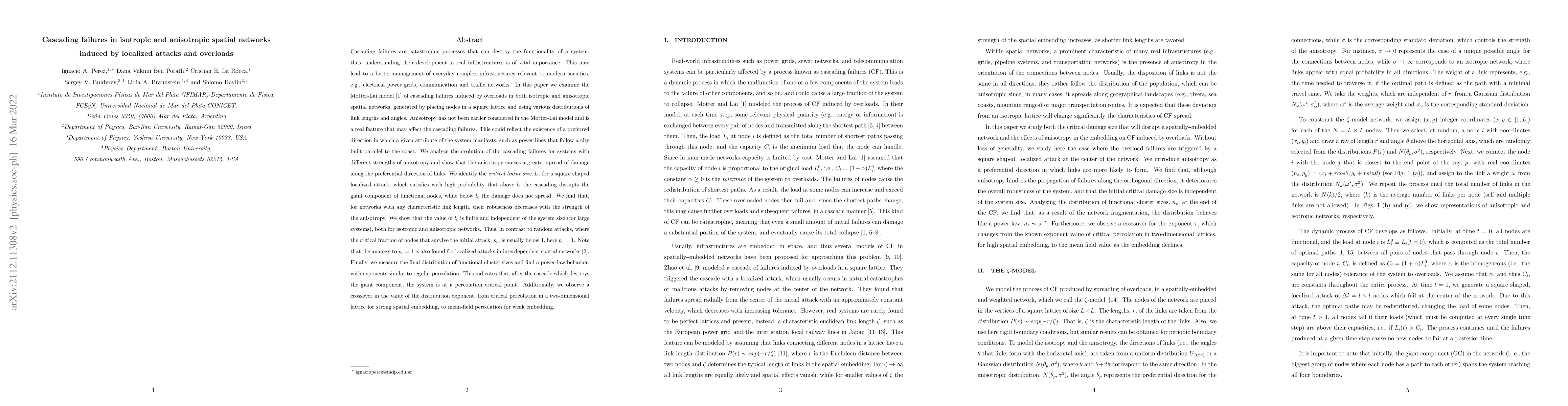 Thumbnail for Cascading failures in isotropic and anisotropic spatial networks induced
  by localized attacks and overloads