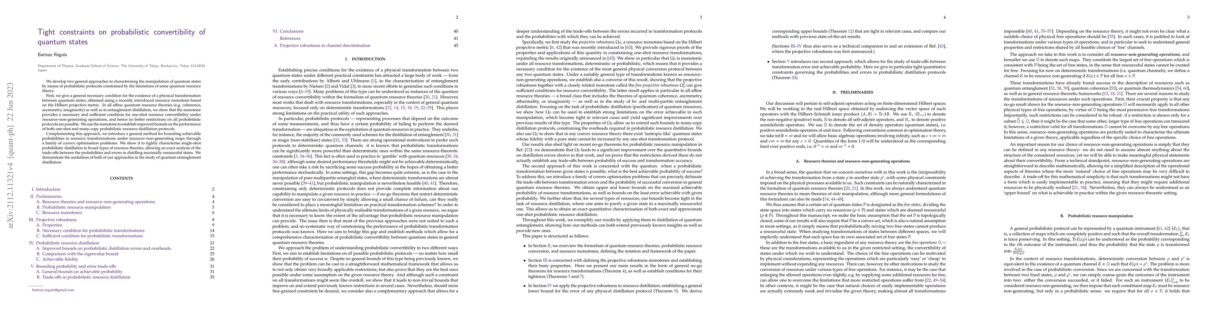 Thumbnail for Tight constraints on probabilistic convertibility of quantum states