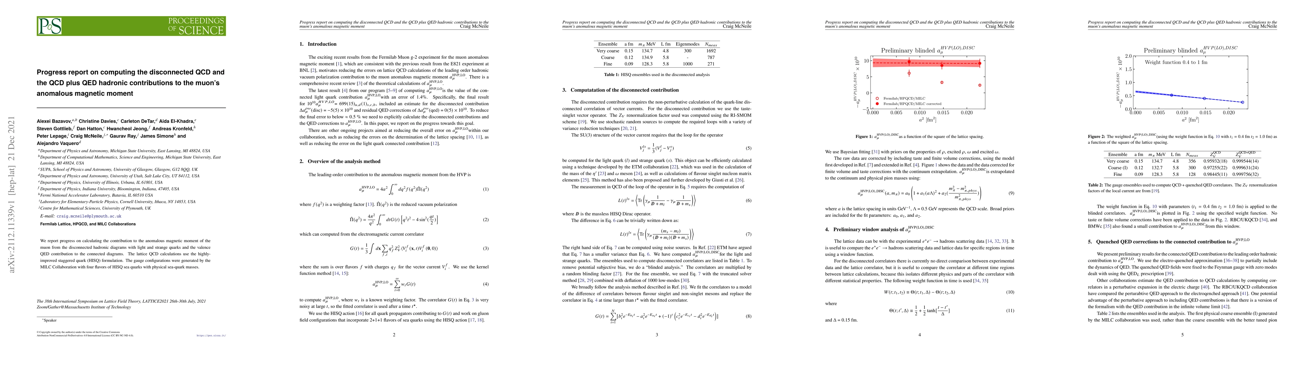 Thumbnail for Progress report on computing the disconnected QCD and the QCD plus QED
  hadronic contributions to the muon's anomalous magnetic moment