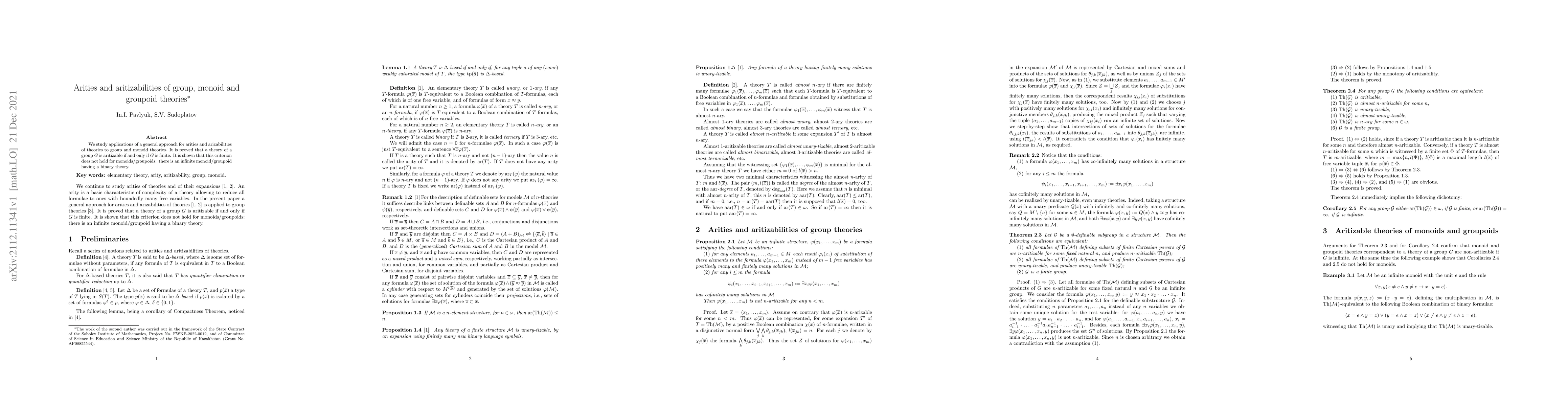 Thumbnail for Arities and aritizabilities of group, monoid and groupoid theories