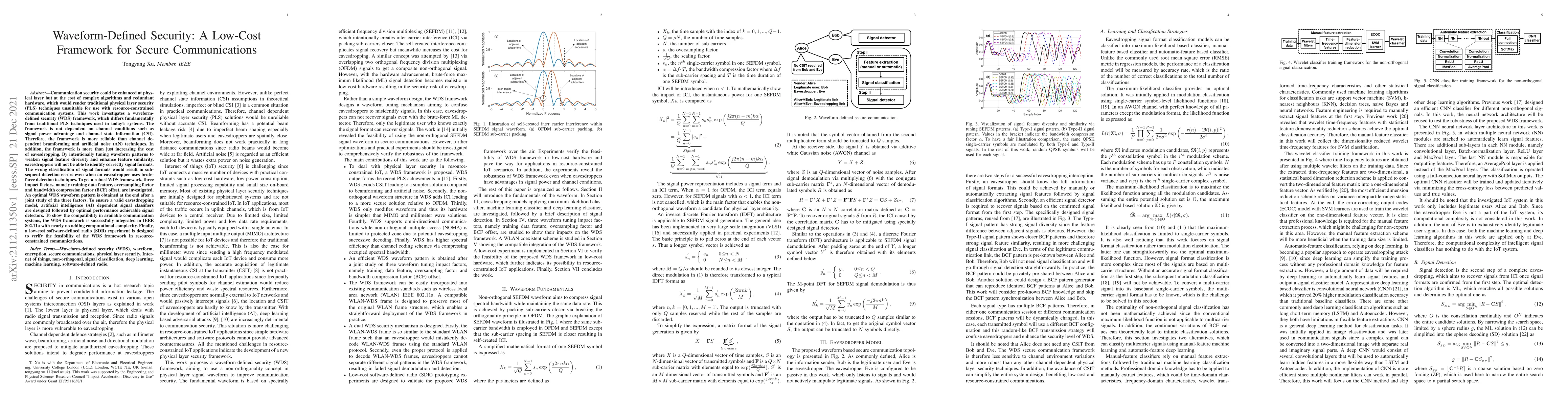 Thumbnail for Waveform-Defined Security: A Low-Cost Framework for Secure
  Communications