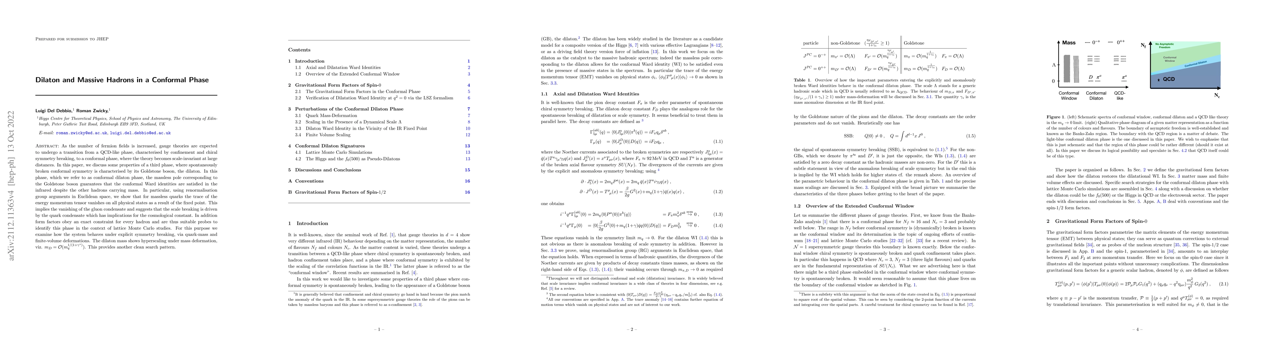 Thumbnail for Dilaton and Massive Hadrons in a Conformal Phase