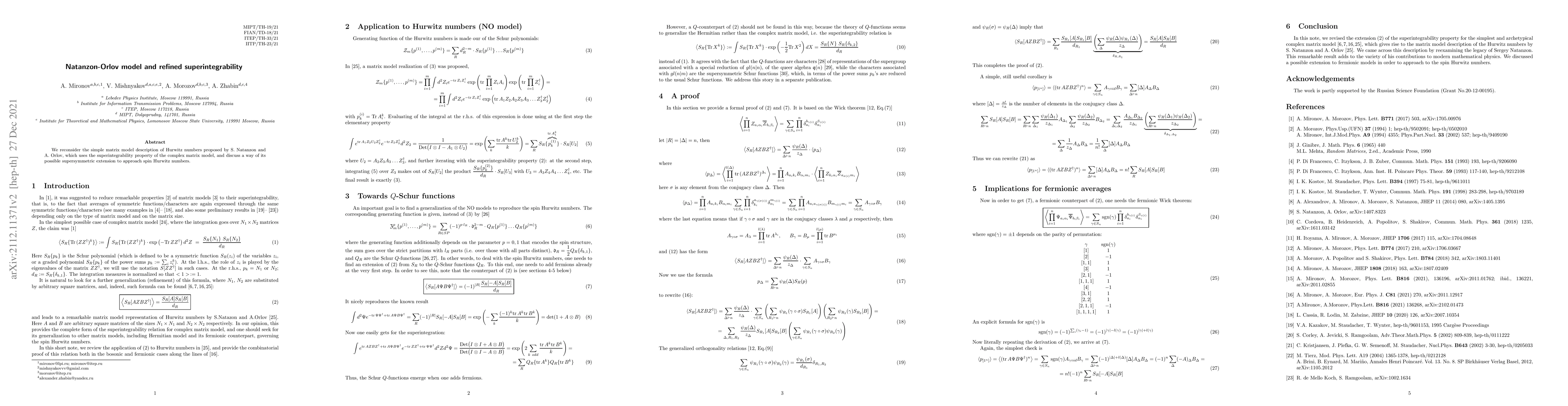Thumbnail for Natanzon-Orlov model and refined superintegrability