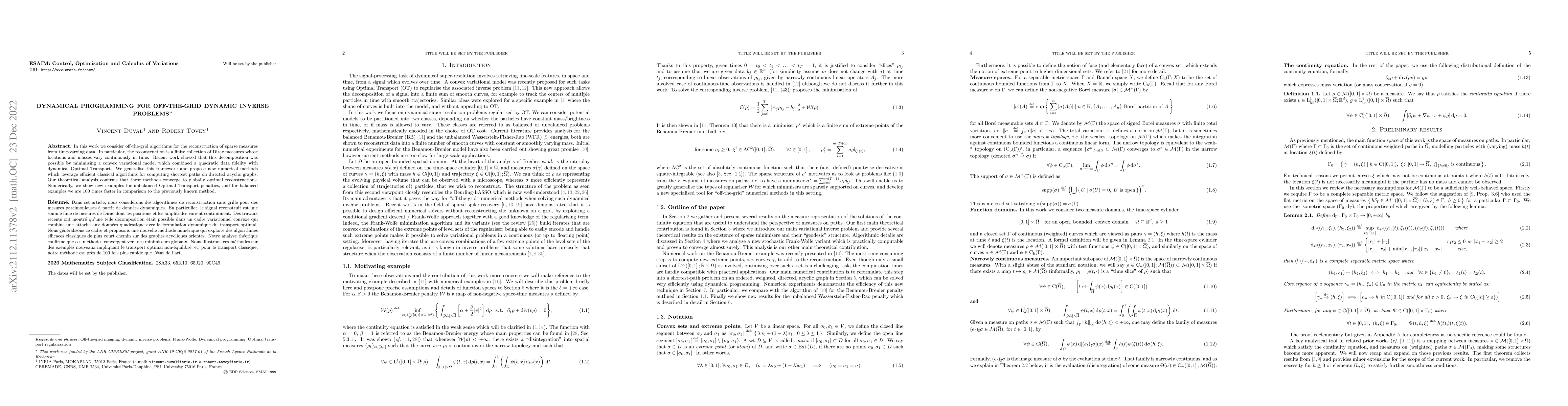 Thumbnail for Dynamical Programming for off-the-grid dynamic Inverse Problems