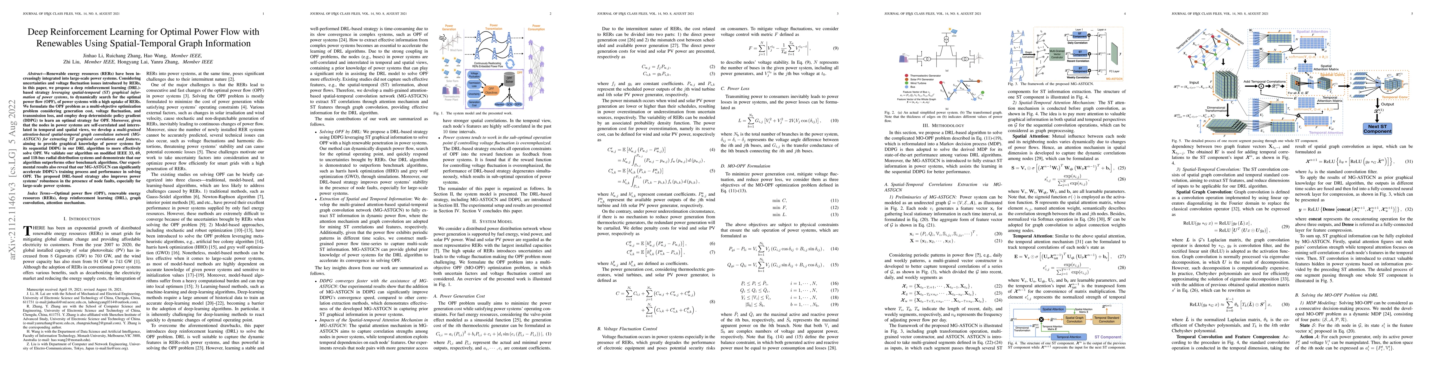 Thumbnail for Deep Reinforcement Learning for Optimal Power Flow with Renewables Using
  Graph Information